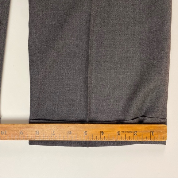 Nautica | Men’s 100% Dark Gray Wool Pleated Cuffed Dress Pants | Size 33X30 - Picture 7 of 9